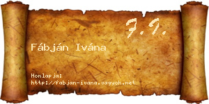 Fábján Ivána névjegykártya